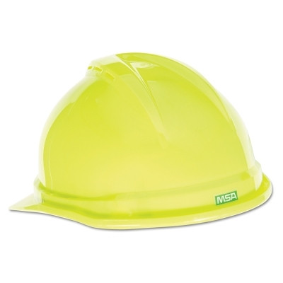 MSA 10074819 V-Gard 500 Protective Caps, 4 Point Fas-Trac III, 6 1/2 - 8, Hi-Viz Yellow Green