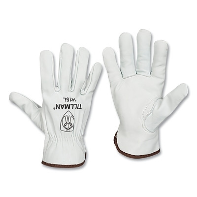 Tillman 1415L Drivers Gloves, Large, Cotton Stitching/Top Grain Goatskin Palm/BOH, Unlined, Pearl