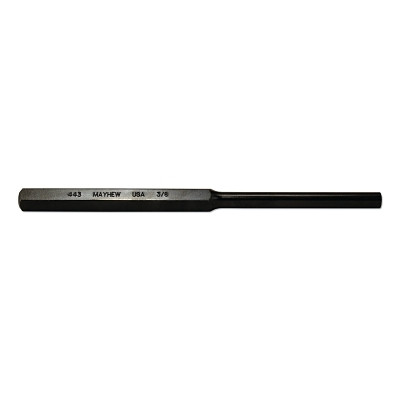 Mayhew Tools 21504 Pin Punches, Extra Long, 8 in, 3/8 in tip, Alloy Steel, Full Finish