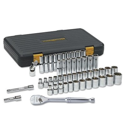 GEARWRENCH 80300P 51 Piece 120XP Standard and Deep Mechanics Socket Set, 1/4 in Drive, 6 Point, Metric/SAE