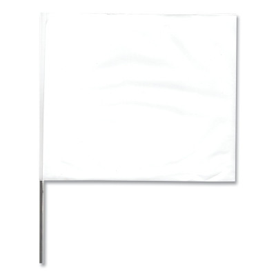 Presco 2321W Wire Stake Flag 2 In x 3 In 21 In Staff White 100-Pack