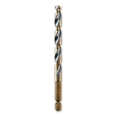 DeWalt DWA5019 Black and Gold Impact Ready Drill Bit, 19/64 in dia, 135 Split Point Tip, 4-1/2 in OAL
