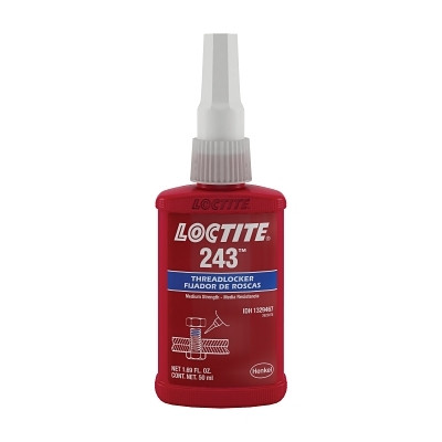 Loctite 1329467 243 Medium-Strength Primerless Threadlocker, 50 mL, 1/4 in to 3/4 in dia, Blue