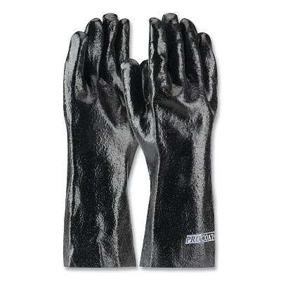 PIP 58-8040R Assurance Premium PVC Dipped Gloves, Semi-Rough Finish, Mens Size, Black