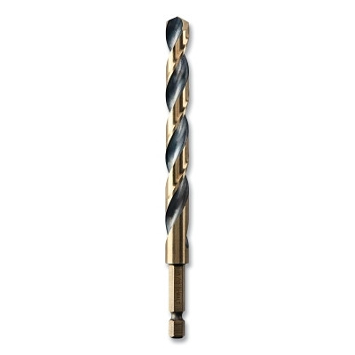 DeWalt DWA5026 Black and Gold Impact Ready Drill Bit, 13/32 in dia, 135 Split Point Tip, 5-3/8 in OAL
