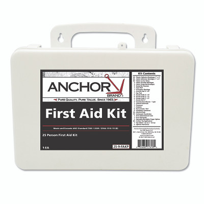 Anchor Brand 825-09-12P 25 Person First Aid Kit, ANSI 2009, Plastic Case