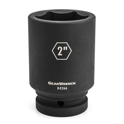 GEARWRENCH 84273 Impact Socket, 1 in Drive Size, 2-9/16 in Opening Size, 6-point, Deep Length