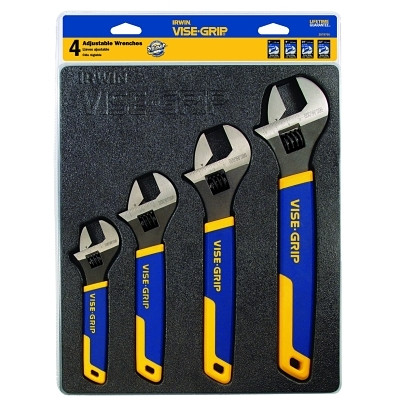 Irwin VISE-GRIP 2078706 4-pc Adjustable Wrench Tray Set, 6 in, 8 in, 10 in, 12 in