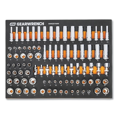 GEARWRENCH GWMSSKT14MM Modular Master Socket Set, 89-pc, Metric, 6 and 12 Point, 1/4 in Drive