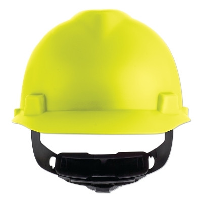MSA 10203088 V-Gard Cap-Style Hard Hat with Fas-Trac III Suspension, Matte, Hi-Viz Yellow