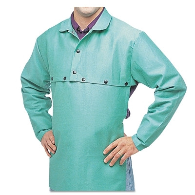 Best Welds CA650XLSNAPS FR Cotton Sateen Cape Sleeves, Snaps, X-Large, Visual Green