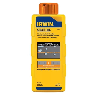 Irwin Strait-Line 64905ZR Hi-Visibility Marking Chalk, 8 oz, Hi Vis Orange