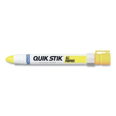 Markal 61041 Quik Stik All Purpose Solid Paint Marker, 11/16 in Tip, 6 in L, Fluorescent Yellow