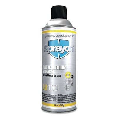 Sprayon SC0100000 LU100 White Lithium Grease, 11 oz Fill, 16 oz Container, Aerosol Can