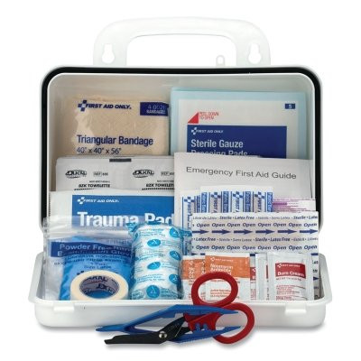 First Aid Only 930010P Contractor's First Aid Kit, 10 Person, Plastic Case, Portable/Wall Mount