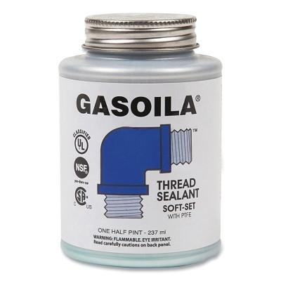 Gasoila SS08 Soft-Set Thread Sealant, 1/2 Pint Brush Top Can, Blue/green