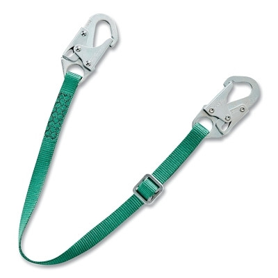 MSA 10201454 V-SERIES Restraint Lanyard, Adjustable Web, 3 ft L, 36C, Small Steel Snaphooks, Single, 400 lb