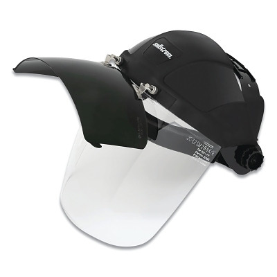 Sellstrom S32161B DP4 Series Multi-Purpose Faceshield, Flip-Up IR Window & Unv Hard Hat Slot Adaptor, AF/Clr 9 in W x 12.125 in L, SH6 IR