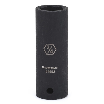 GEARWRENCH 84549N Impact Socket, 1/2 in Drive Size, 9/16 in Opening Size, 6-point, Deep Length