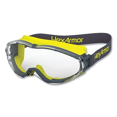 HexArmor 12-10002-04 LT300 Safety Goggles, Clear, Gray/Yellow, TruShieldS