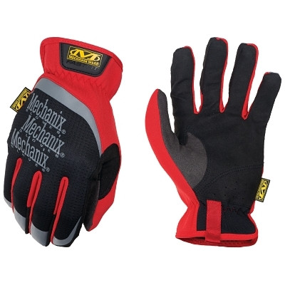 Mechanix Wear MFF02010 FastFit Gloves, Spandex/Synthetic Leather/TrekDry, Large, Red/Black/Grey