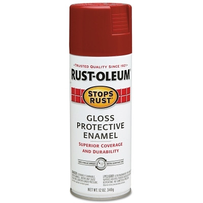 Rust-Oleum 7765830 Stops Rust Protective Enamel Spray Paint, 12 oz, Aerosol Can, Regal Red, Gloss Finish