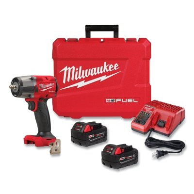 Milwaukee Tool 2960-22R M18 FUEL 3/8 in Mid-Torque Impact Wrench with Friction Ring, 18 V, 2575 RPM, Incl Batteries/Charger/Case