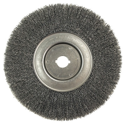 Weiler 0125012 Narrow Face Crimped Wire Wheels, 10 in Dia. x 3/4 in , 0.014 in, Steel, 4,000rpm