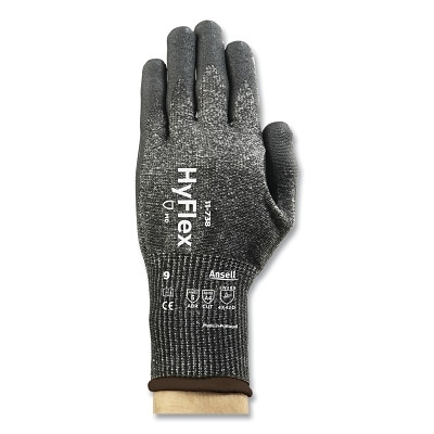 HyFlex 11-738-100 11-738 Cut-Resistant Gloves, Size 10, Gray with Black Coating