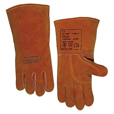 Best Welds 102000 COMFOflex Premium Leather Welding Gloves, Split Cowhide, Large, Buck Tan
