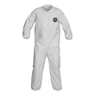 DuPont ProShield NB125SWHXL002500 ProShield 50 Collared Coveralls with Elastic Wrists/Ankles, White, X-Large
