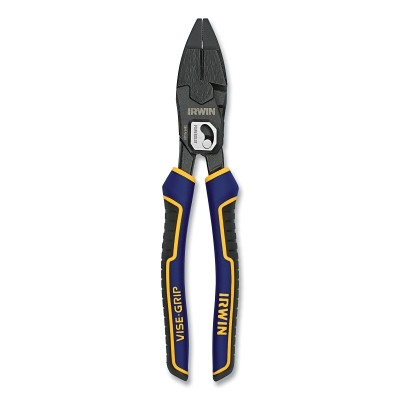 Irwin VISE-GRIP IWHT84000 High Leverage Lineman's Pliers, 9-1/2 in, Curved Jaw with Wire Cutter, Fish Tape Puller