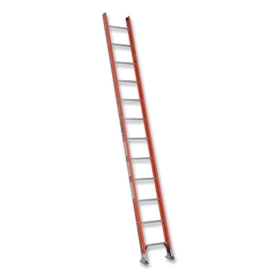 Werner D6212-1 Fiberglass D-Rung Straight Ladder, D6212-1, Type IA, 12 ft L, 15 ft Reach, 19 in W, 300 lb Load Capacity, Orange