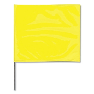 Presco 4530YG Wire Stake Flag 4 In x 5 In 30 In Staff Yellow Glo 100-Pack