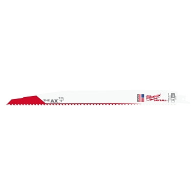 Milwaukee Tool 48005027 High Performance Bi-Metal Sawzall Blade, 12 in x 1 in, 5/8 TPI, 5 per Pouch