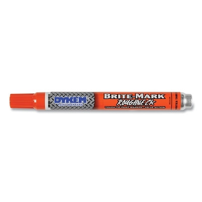 DYKEM 84205 BRITE-MARK ROUGHNECK Paint Marker, Orange, Medium (#16), Bullet, Valve Action