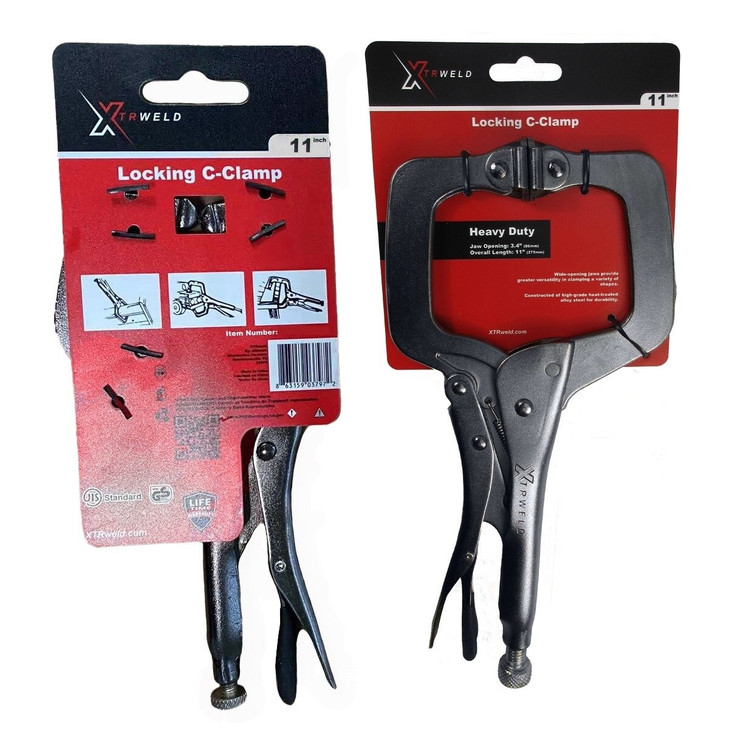 24 in Pliers, C, Locking, S-Pad, Steel Black Nickel Chrome