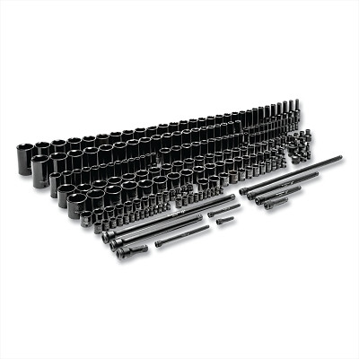 GEARWRENCH 89072 Impact Socket Set, 1/4 in, 3/8 in, 1/2 in Dr, 6-point, SAE/Metric, 3/16 in to 36 mm, 209-Pc Deep/Standard Lengths,