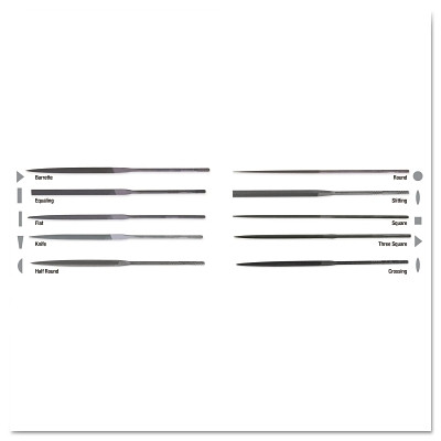 Crescent/Nicholson 37814 Needle Files, 6 1/4 in, Half Round