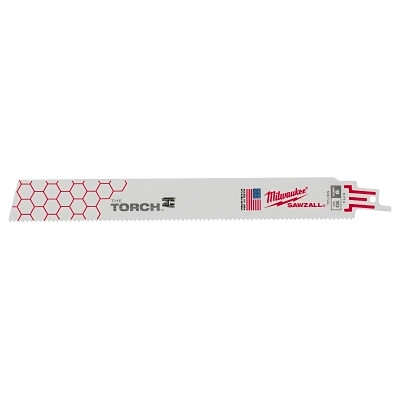 Milwaukee Tool 48005713 THE TORCH Bi-Metal SAWZALL Blade, 9 in L, 10 TPI, Scheduled 80 Pipe/Threaded Rod, 5 EA/PKG
