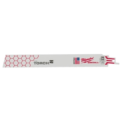 Milwaukee Tool 48005713 THE TORCH Bi-Metal SAWZALL Blade, 9 in L, 10 TPI, Scheduled 80 Pipe/Threaded Rod, 5 EA/PKG