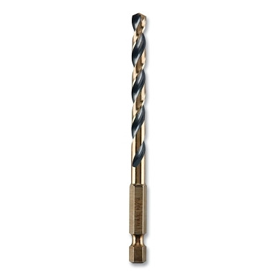 DeWalt DWA5015 Black and Gold Impact Ready Drill Bit, 15/64 in dia, 135 Split Point Tip, 4 in OAL