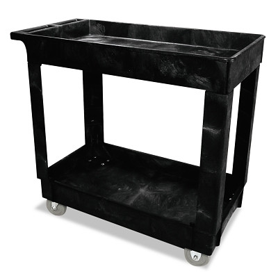 Rubbermaid Commercial FG9T6600BLA Heavy-Duty Utility Carts, 300 lb, 34 X 16 X 31 1/4h, Black