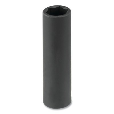 Grey Pneumatic 1018D Impact Socket, 3/8 in Drive Size, 9/16 in Socket Size, Hex, 6-point, Deep Length