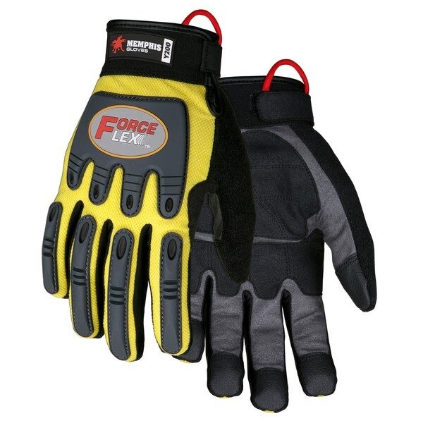 Mechanics Gloves, ForceFlex, Medium, Synthetic, Gray