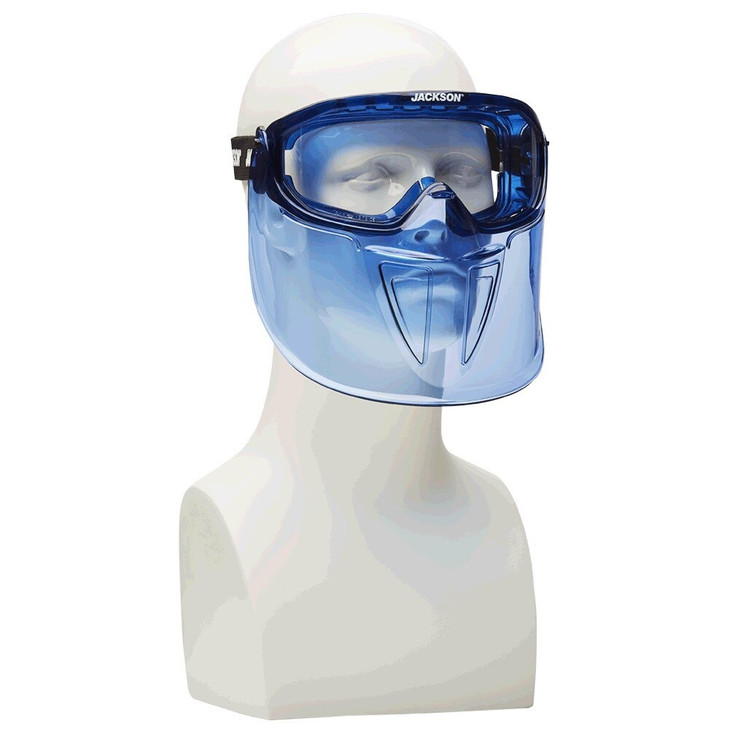 Safety Goggles, GPL500, Blue|Clear, Anti-Fog, Single