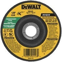 DeWalt Sandpaper, 4" x 1/8" x 5/8" Concrete/Masonry Cutting Wheel