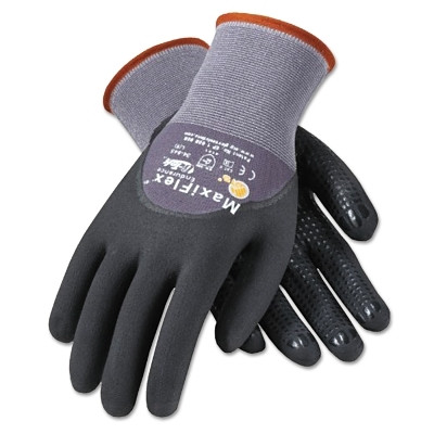 PIP 34844XL MaxiFlex Endurance MicroFoam Grip/Micro Dot Palm Coated Gloves, X-Large, Black/Gray, Palm and Finger Coated