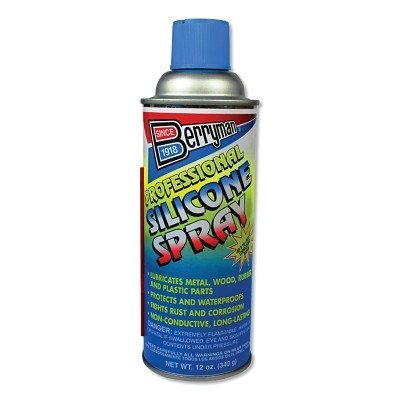 Berryman 1716 Professional Silicone Spray, 12 oz, Aerosol with Extension Tube