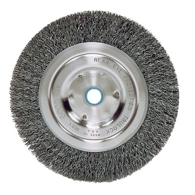 Weiler 36002 Vortec Pro Crimped Wire Wheel, 6 in D, .008 Carbon Steel, 6,000 rpm, Retail Pk